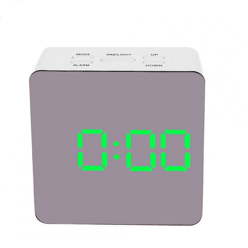Simple Home Multi-Function LED Digital Alarm Clock PVC Rectangular Light TS-S70-G