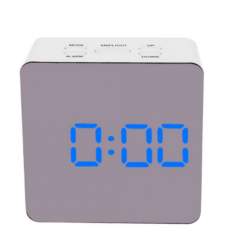 Simple Home Multi-Function LED Digital Alarm Clock PVC Rectangular Light TS-S70-B