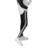 Simple Side Stripes Abdomen Support Leggings Trousers for Pregnant Woman  Black  white strip  L