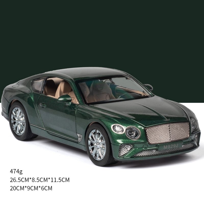 Simulate 1:24 Alloy Car Toy with Sound Light Door Opened Model for Bentley green