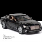 Simulate 1:24 Alloy Car Toy with Sound Light Door Opened Model for Bentley black