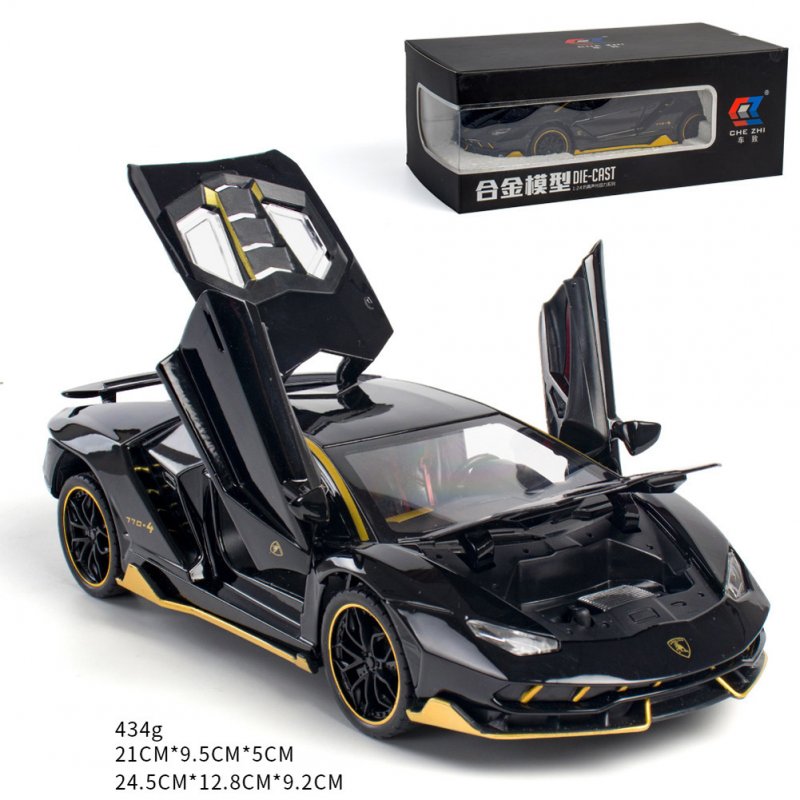 Simulate 1:24 Alloy Sports Car Model Toy for Lamborghini LP770 black