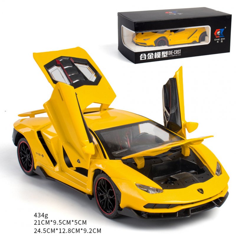 Simulate 1:24 Alloy Sports Car Model Toy for Lamborghini LP770 yellow