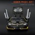 Simulate Alloy Car Model 4 door  Sound Light Pull Back Toy Car Bright black