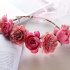 Simulate Flower Garland Headband Floral Head Wreath Wedding Party Headwear Photo Prop pink