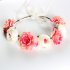 Simulate Flower Garland Headband Floral Head Wreath Wedding Party Headwear Photo Prop pink