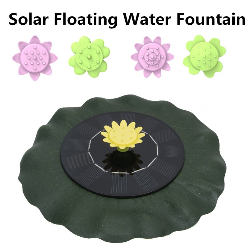 Simulate  Lotus Leaf Solar Fountain For  Bird Bath  Pond Pool  Fish Bowl  Aquarium Garden Decor as shown