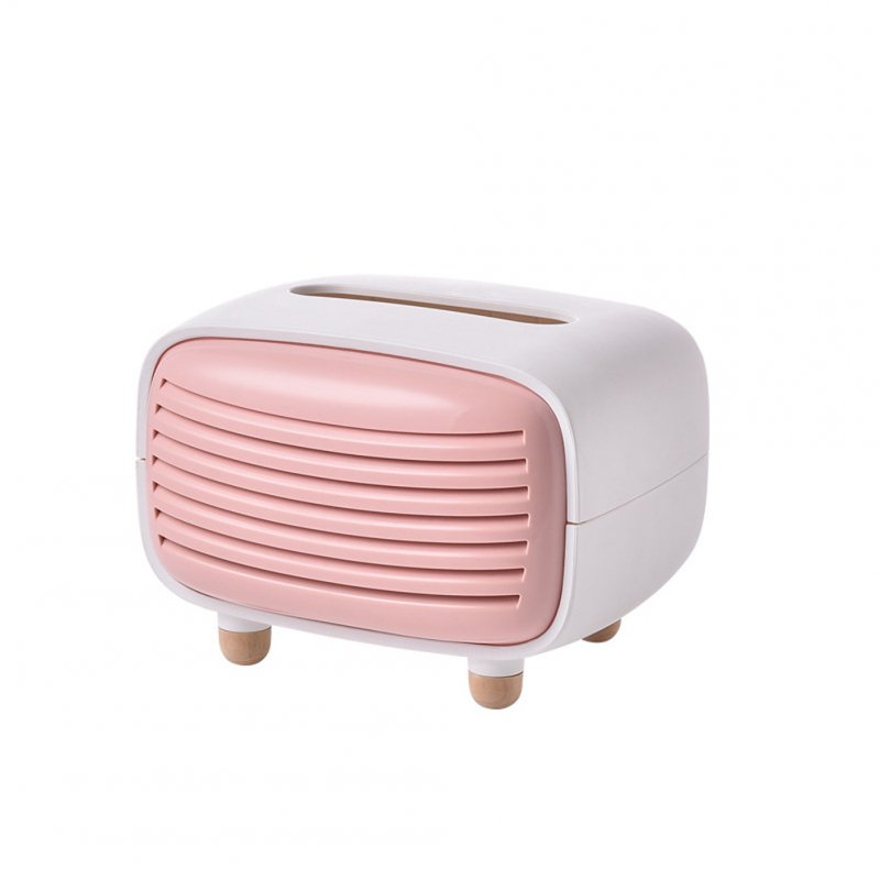 Simulate Radio Shape Tissue Box for Living Room Hotel Restaurant Home Decoration Supplies Pink_13.5 * 11 * 14cm