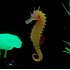 Simulate Silicone See Horse Landscape with Fluorescent   Luminous Effect Ornament for Aquarium Fish Tank Decoration  Red