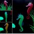 Simulate Silicone See Horse Landscape with Fluorescent   Luminous Effect Ornament for Aquarium Fish Tank Decoration  Red