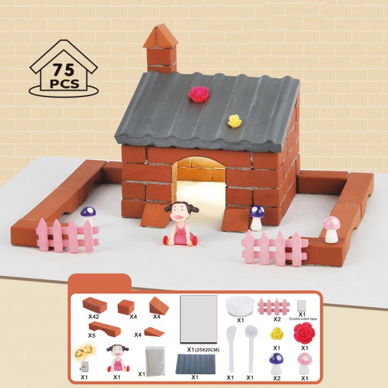 Simulation Mini Brick Building House Toys Diy Villa Farm Cabin Building Blocks Educational Toys