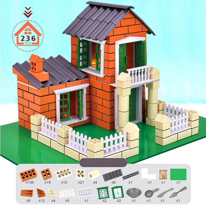 Simulation Mini Brick Building House Toys Diy Villa Farm Cabin Building Blocks Educational Toys