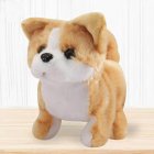 Simulation Plush  Dog Electronic Interactive Pet Puppy + Traction Rope Walking Barking Tail Wagging Companion Toys For Kids Shiba Inu