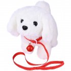 Simulation Plush  Dog Electronic Interactive Pet Puppy + Traction Rope Walking Barking Tail Wagging Companion Toys For Kids Bichon