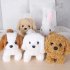 Simulation Plush  Dog Electronic Interactive Pet Puppy   Traction Rope Walking Barking Tail Wagging Companion Toys For Kids Bichon