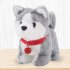 Simulation Plush  Dog Electronic Interactive Pet Puppy   Traction Rope Walking Barking Tail Wagging Companion Toys For Kids Snow Fox