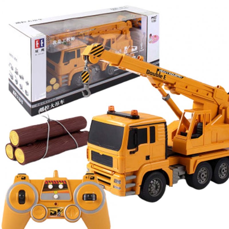 Simulation RC Car Crane Engineering Vehicle Remote Control Car Rechargeable Toy Children Gift yellow