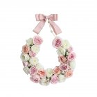 Simulation Rose Floral Door Wreath Artificial Garland <span style='color:#F7840C'>Home</span> Wall <span style='color:#F7840C'>Garden</span> Wedding Party Decor Pink
