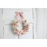 Simulation Rose Floral Door Wreath Artificial Garland Home Wall Garden Wedding Party Decor Pink