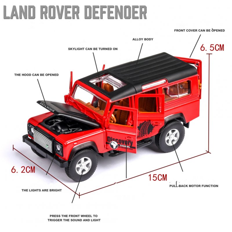 Simulation SUV Off-road Car Alloy Pull Back Auto Toy Gift Collection red