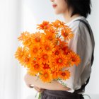 Simulation  Small  Daisy  Chamomile Fresh Fake Dried Chrysanthemum Living Room Decoration Orange
