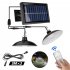 Single   Double Head Solar  Chandelier Adjustable Brightness Lamp With Remote controlled For Outdoor Indoor Garden Yard Lighting Double head  white light 