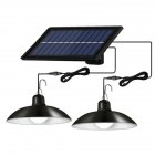 Single / Double Head Solar  Chandelier Adjustable Brightness Lamp With Remote-controlled For Outdoor Indoor Garden Yard Lighting Double-head (warm light)