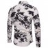 Single breasted Shirt of Long Sleeves and Turn down Collar Floral Printed Top for Man CS24 black M