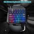 Single handed  Keyboard Ergonomic Robotic Led Backlit Wired Gaming Keyboard Black