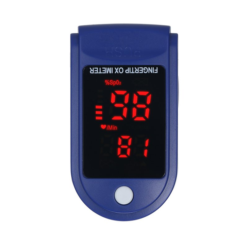 Single-screen Pulse Measuring Device Portable Finger Clip Oximeter Blood Pressure Meter Blue