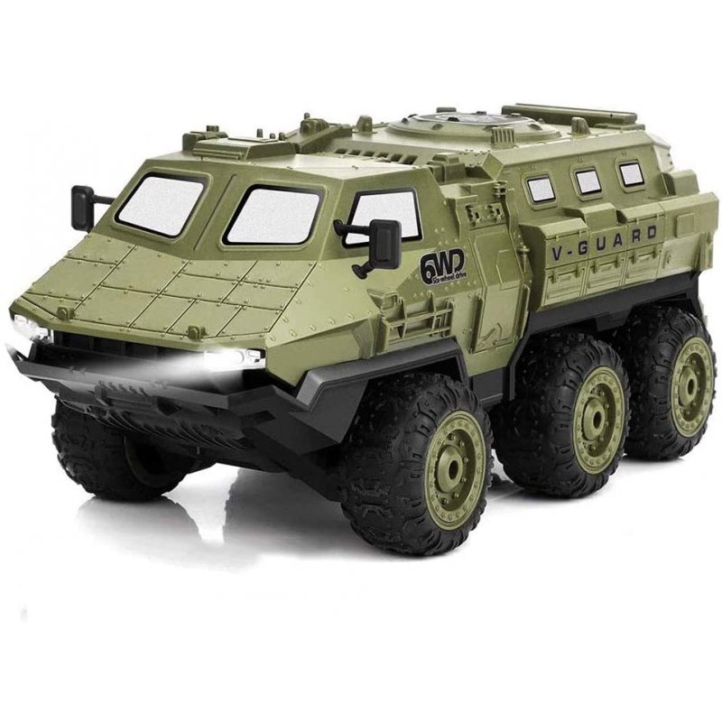 Six Wheel Army Truck 1/16 Remote Control Armored Vehicle Full Scale Six Drive Remote Control Stunt Climbing Car green