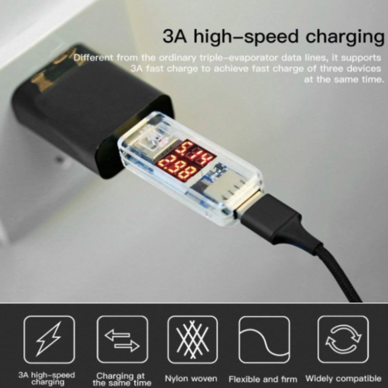 Fast USB Charging Cable Universal 3 in 1 Multi Function Cell Phone Cord Charger  