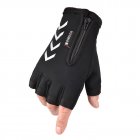 Ski Gloves Anti Slip Winter half-finger full -finger Windproof Gloves Cycling Fluff Warm Gloves For Touchscreen Half finger black_M