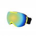 Ski Goggles with Large Spherical Double Layers Antifog Goggles Climbing Goggles for Women and Men Fluorescent yellow-green tablets