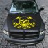 Skull Car Body Racing Side Door Long Stripe Stickers Auto Vinyl Decal yellow