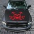 Skull Car Body Racing Side Door Long Stripe Stickers Auto Vinyl Decal red