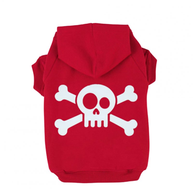 Skull Printed Dog Fleece Hoodies Coat Winter Sweatshirt Pet Puppy Dog Apparel Clothes