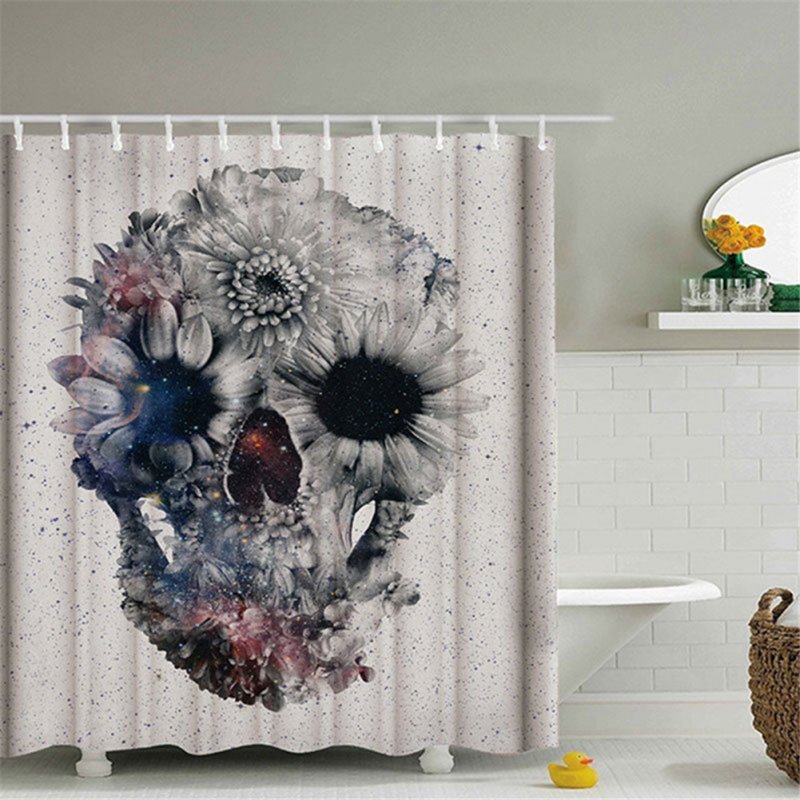 Skulls Printing Shower  Curtain Waterproof Bathtub Bathroom Decoration 150*180cm