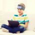 Sleep Headband With Built In Headphones Microphone Wireless Music Sleeping Washable Headphones For Kids orange cat