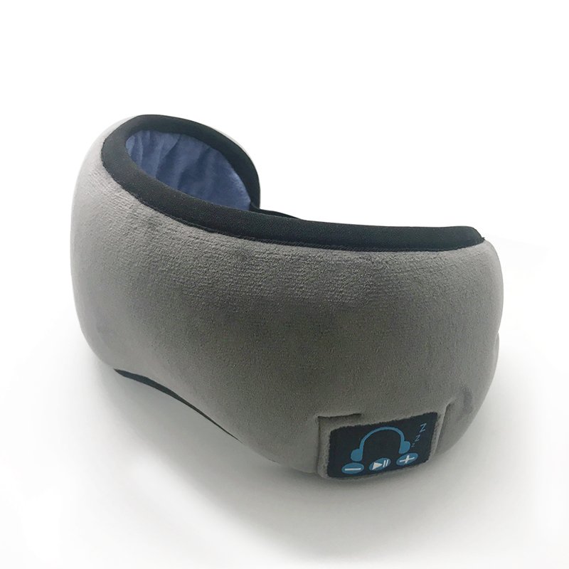 Sleep Headphones Bluetooth Sleep Mask Wireless Bluetooth Sleeping Eye Mask Headphones Travel Eye Shades with Built-in Speakers Microphone Handsfree  gray