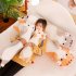 Sleeping Cat Hugging Pillow Plush Cat Doll Soft Stuffed Kitten Pillow Gifts for Kids Girlfriend Orange