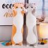 Sleeping Cat Hugging Pillow Plush Cat Doll Soft Stuffed Kitten Pillow Gifts for Kids Girlfriend Orange