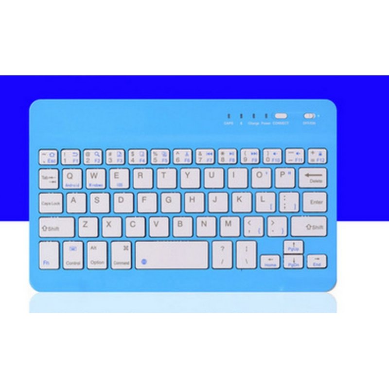 Slim Portable Mini Wireless Bluetooth Keyboard for Tablet Laptop Smartphone iPad  7/8 inch blue