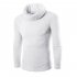 Slim Pullover Long Sleeves and High Collar Sweater Solid Color Base Shirt for Man white L