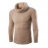 Slim Pullover Long Sleeves and High Collar Sweater Solid Color Base Shirt for Man white 2XL