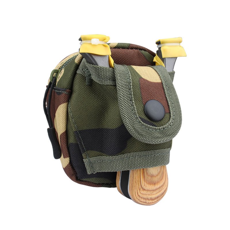Slingshot Pouch Portable Steel Balls Storage Bag Utility Gadget Gear Pack Buckle Zipper Waist Bag For Camping Jungle camouflage