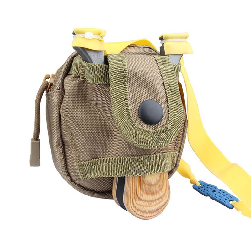 Slingshot Pouch Portable Steel Balls Storage Bag Utility Gadget Gear Pack Buckle Zipper Waist Bag For Camping Khaki