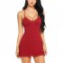 Slip Lingerie Sexy Chemise Nightgown Babydoll Soft Sleepwear red M