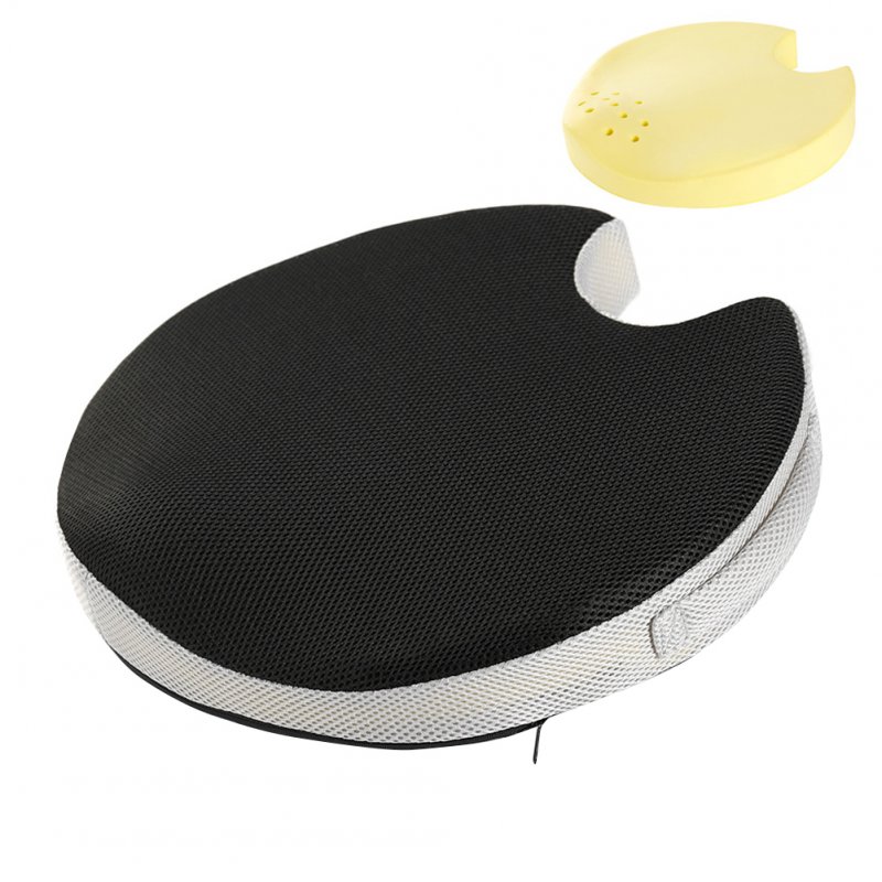 Slow Rebound Seat Cushion Breathable Memory Foam Chair Pad for Home Study Office Black + gray mesh cloth + non-slip cloth_40 * 40 * 6cm