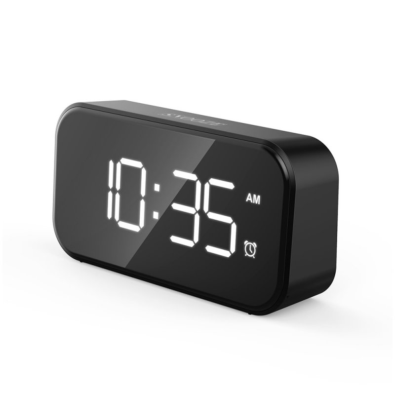 Small Digital Alarm Clock for Heavy Sleepers with 100dB Extra Loud Alarm USB Charger Alarm Clock for Bedroom  White font